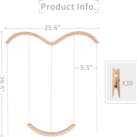 New Wood Picture Frame Collage with 30 Clips - Picture 3 of 9
